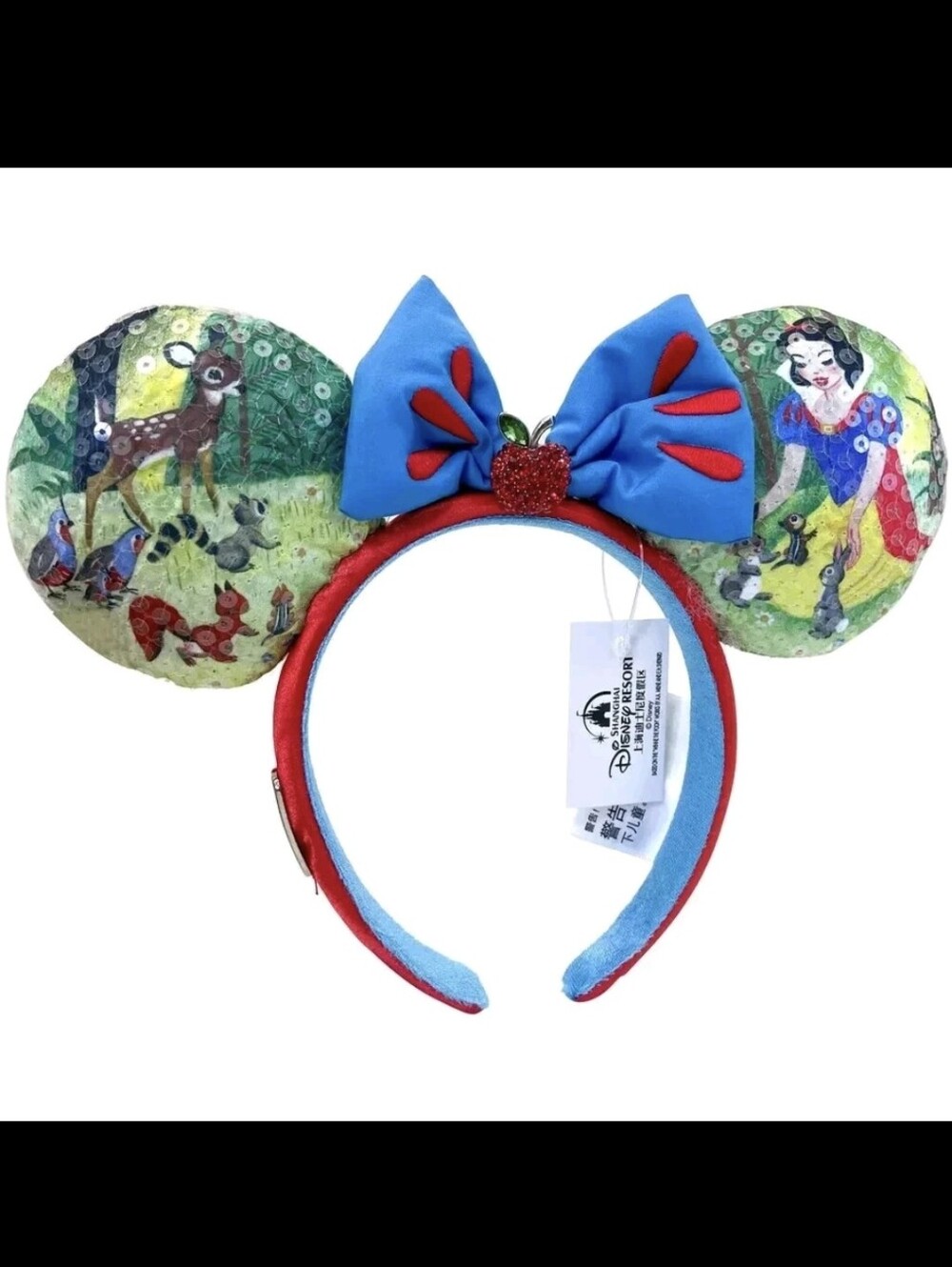 Disney Snow White Sequin Kids Ear Headband - Blue & Red